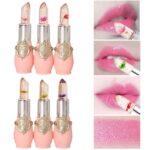 BONNIE CHOICE 6 Pcs Crystal Flower Jelly Lipstick Set, Temperature Change Moisturizer Long Lasting Flower Lip Stick Nutritious Lip Balm Magic Color Change Lip Gloss Makeup - Image 5