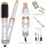6 in ONE Blow Dryer Brush,Air Curling Iron Round Brush Blow Dryer 800W,Ionic Hair Dryer Brush for Women, Hot Air Brush Hair Styling Tools 100-120V - Image 6