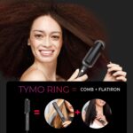 Hair Straightener Brush, TYMO Ring Hair Straightener Comb Straightening Brush for Women with 5 Temps 20s Fast Heating & Dual Voltage, Black - Image 3