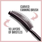 Maybelline Lash Sensational Washable Mascara, Lengthening and Volumizing for a Full Fan Effect, Blackest Black, 1 Count - Image 3