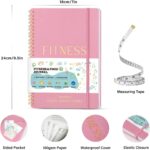 Fitness Food Journal for Women - Workout & Wellness Planner 150-day Notebook with Measuring Tape: Undated Pink Weight Loss for Diet Exercise Health Tracker (9.5’’*7’’) - Image 5