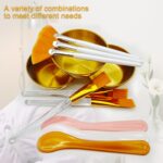 12 Pcs Gold Facial Bowl and Brush Set - 3 Stainless Steel Mixing Bowls, 3 Flat Brushes, 3 Fan Brushes, 3 Mask Applicators - Complete Esthetician Kit for Professional Spa & DIY Skincare - Image 3