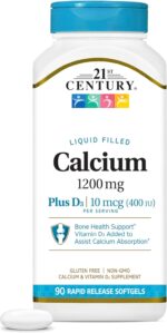 21st Century Calcium Plus D3 Liquid Filled Softgel, 1200 mg, 90 Count - Image 2