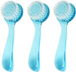 3 Pcs Facial Cleansing Brush, Manual Face Brushes for Cleansing and Exfoliating, Face Scrubber to Massage, Deep Pore Exfoliation, Makeup Remove and Skin Care with Soft Bristles, Clear Blue - Image 2