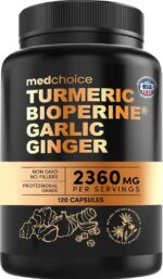 4-in-1 Turmeric and Garlic Supplements with BioPerine – 2360mg Turmeric Ginger Root Capsules with Garlic – High Potency Herbal Blend (120 ct) - Image 2