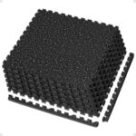 AIRHOP 0.56in Thick 24 Sq Ft Exercise Equipment Mats, 6 Tiles Upgraded Rubber Top with High Density EVA Foam, Large Interlocking Puzzle Gym Flooring for Home Gym, Heavy Weight Workout, 24 x 24in - Image 2