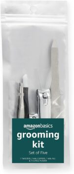 Amazon Basics 5-Piece Nail Care Grooming Kit, Manicure Pedicure Set with Nail Clippers - Image 2