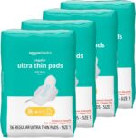 Amazon Basics Regular Absorbency Feminine Pads for Women, Ultra Thin with Flexi-Wings, Unscented, Size 1, Absorbent, 144 Count (4 Packs of 36) (Previously Solimo) - Image 2