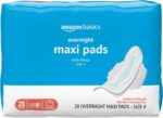 Amazon Basics Thick Maxi Pads with Wings for Periods, Overnight Absorbency, Leak Protection, Super Absorbent, Unscented, Size 4, 28 Count - Image 2
