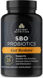 Ancient Nutrition Probiotics, SBO Probiotics Gut Restore 60 Ct, Promotes Gut Health, Digestive and Immune Support, Gluten Free, Ancient Superfoods Blend, 25 Billion CFUs* Per Serving - Image 2