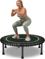BCAN 450LBS/550LBS Foldable Mini Trampoline, 40"/48" Adult Fitness Trampoline with Durable Bungees, Stable & Quiet Exercise Rebounder,Great Mini Trampoline for Indoor/Garden Workout - Image 2