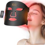 BNU Wireless Red Light Therapy for Face, 4 Modes LED Light Therapy Mask with 400 LED Beads, Dual 1000mAh Remote Control, 850NM Infrared Red Light Therapy for Anti-Aging at Home & Travel - Image 2