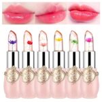 BONNIE CHOICE 6 Pcs Crystal Flower Jelly Lipstick Set, Temperature Change Moisturizer Long Lasting Flower Lip Stick Nutritious Lip Balm Magic Color Change Lip Gloss Makeup - Image 2