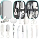 Baby Healthcare and Grooming Kit, 14 in 1 Baby Safety Set Newborn Nursery Health Care Set with Hair Brush Scale Nail Clippers for Baby Girls Boys (14 Kits Grey White) - Image 2