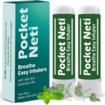 Basic Vigor Pocket Neti Breathe Easy Himalayan Salt Aromatherapy Sinus Inhaler 2 Pack with Essential Oils. Natural Nasal Stick/Nasal Inhaler with Eucalyptus. Made in The USA. - Image 2