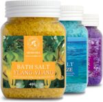 Bath Salts Set 42 Oz - Lavender - Sea Breeze - Ylang-Ylang - 100% Natural Essential Oil - Bathing - Body Care - Beauty - Relaxation - Spa - Image 2