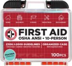 Be Smart Get Prepared OSHA/ANSI First Aid Kit - 10 Person, 100 Pieces - Designed for Home, Business, School, Industrial, and Restaurants - Compact & Portable - Image 2