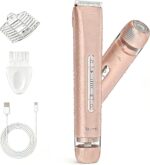 Bikini Trimmer for Women, Painless Dual Head Shaver for Sensitive Skin, IPX7 Waterproof for Safe Shower, USB-C, Detachable Head, Portable 2 in 1 Electric Razors for Pubic Hair, Rose Gold - Image 2