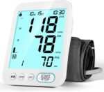 Blood Pressure Monitor Upper Arm BP Machine for Home Use Accurate Large Adjustable 8.7"-16.5" Cuff LCD Backlit Display with Carrying Bag, White - Image 2