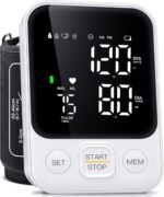 Blood Pressure Monitor Upper Arm Monitors for Home Use BP Machine with 2x120 Reading Memory Adjustable Arm Cuff 8.7"-15.7" Large Display with LED Background Light Storage Bag White - Image 2