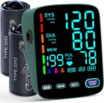 Blood Pressure Monitor,2 Cuff Sizes Automatic Upper Arm Blood Pressure Machine,9-17'' & 13-21'' Extra Large Blood Pressure Cuff Large LED Backlit Screen-3 User Mode/USB Cable and 4 AAA Batteries - Image 2