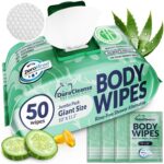 Body Wipes for Women, Extra Moist No Rinse Bathing Wipes-50 XL Shower Cloths + 4 Travel Size Bath Sheets -10x11.5" After Gym & Post Workout Deodorant, Disposable Washcloths, Womens Hygiene Essentials - Image 2
