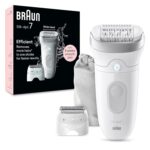 Braun Epilator Silk-épil 7, Hair Removal Device, Women Shaver & Trimmer, Wet and Dry, Wide Head, Includes Shaver Head and Trimmer Comb, SE7-041, Silver - Image 2
