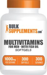 BulkSupplements.com Multivitamin for Men Softgels - Daily Multivitamin Supplement, Multimineral for Men with Fish Oil - Gluten Free, 1 Softgel per Serving (1000mg), 300 Count (Pack of 1) - Image 2