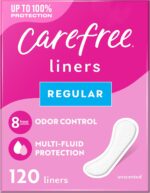 Carefree Panty Liners, Regular Liners, Unwrapped, Unscented, 120ct - Image 2