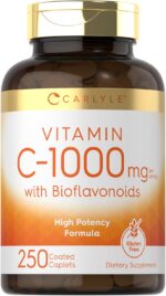Carlyle Vitamin C 1000mg | with Rose Hips and Citrus Bioflavonoids | 250 Caplets | Vegetarian, Non-GMO, Gluten Free Supplement - Image 2