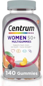 Centrum MultiGummies for Women 50 Plus, Multivitamin/Multimineral Supplement with Vitamins D3, E, B6, and B12, Assorted Fruit Flavor - 140 Count - Image 2
