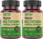DEVA Tiny Tablets Vegan Multivitamin for Women & Men 2-Pack with Iron, Vitamin C, E, B Complex Vitamins, Zinc, 90 Tablets Each - Image 2