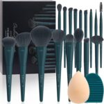 DUcare Makeup Gift Set 19 Pcs,17pcs Brushes Brush 1pc Cleaning Mat and 1pc Makeup Sponge Professional Face Powder Eye Shadow Powder Liquid Brushes - Image 2