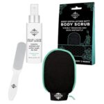 Dermasuri - Deep Exfoliating Body Scrub & Foot Scrub Set Bundle - Shower Body Exfoliator Glove, Spa Exfoliation Mitt & Exfoliating Feet Spray - Dry Skin Remover Sole File - Skin Care Spa Treatment Pro - Image 2