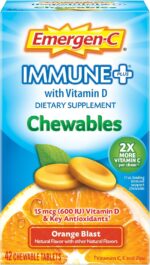 Emergen-C Immune+ Chewables 1000mg Vitamin C with Vitamin D Tablet, Immune Support Dietary Supplement for Immunity, Orange Blast Flavor - 42 Count - Image 2