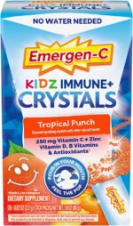 Emergen-C Kidz Immune Plus Crystals, On-The-Go Immune Support Supplement with Vitamin C, Vitamin D, B Vitamins, Zinc and Manganese, Tropical Punch - 28 Stick Packs - Image 2