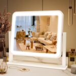 FENNIO Vanity Mirror with Lights 14"×12" Makeup Mirror with Lights,Lighted Vanity Mirror Tabletop,Smart Touch with 3-Color Lighting,Dimmable,for Vanity Desk Tabletop - Image 2
