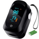 Fingertip Pulse Oximeter - Accurate SpO2 Monitor with AAA Batteries for Home/Outdoor (Black) - Image 2