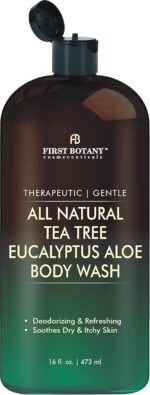 First Botany, ALL Natural Body Wash - Fights Body Odor, Athlete's Foot, Jock Itch, Nail Issues, Dandruff, Acne, Eczema, Shower Gel for Women & Men, Skin Cleanser -16 fl oz (Tea Tree Eucalyptus) - Image 2