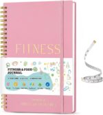 Fitness Food Journal for Women - Workout & Wellness Planner 150-day Notebook with Measuring Tape: Undated Pink Weight Loss for Diet Exercise Health Tracker (9.5’’*7’’) - Image 2