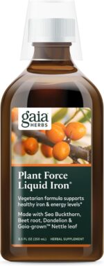 Gaia Herbs Plant Force Liquid Iron - Vegetarian Iron Supplement to Help Maintain Healthy Iron & Energy Levels - with Star Anise, Sea Buckthorn, Beet Root, Dandelion & Nettle - 8.5 Fl Oz (25 Servings) - Image 2
