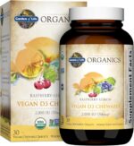 Garden of Life Organics Vegan Vitamin D3 Chewable - Raspberry Lemon, 2,000 IU (50mcg) Whole Food Vitamin D3 from Lichen Plus Food & Mushroom Blend, Gluten Free, 30 Chewable Tablets - Image 2
