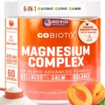 GoBiotix Magnesium Glycinate Powder – Cortisol Supplements for Women and Men – High Absorption Magnesium Complex Calm Supplement with Citrate, Malate – Sugar Free – 420 mg, 60 Servings - Peach Tea - Image 2