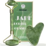 Guasha Tool for Face & Jade Roller for Face,Gua Sha Facial Tools for Reduce Puffiness and Improve Wrinkles,Green Jade Roller and Gua Sha Set Self Care Gifts for Women - Image 2