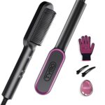 Hair Straightener Brush, TYMO Ring Hair Straightener Comb Straightening Brush for Women with 5 Temps 20s Fast Heating & Dual Voltage, Black - Image 2