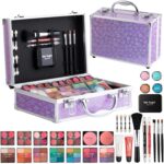 Hot Sugar Makeup Kit for Teenager Girls - Full Starter Cosmetics Set with Eye Shadow Lip Balm Blush Lip Gloss Brush Lip Pencil Eye Pencil and Mirror (Purple Love) - Image 2