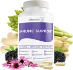 Immune Support Supplement with Vitamin C and Zinc, Sambucus Elderberry, Vitamin D3, Glutathione, Echinacea Capsules - Natural Immune Booster Herbal Supplements - Vegan, Gluten-Free (60ct) - Image 2