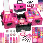 Kids Makeup Kit for Girl - 52 PCS Safe and Washable Makeup for Kids, Real Girls Makeup Kit, Toddler Makeup Kit with Cosmetic Case, Girls Toys Age 4-12, Princess Toys Birthday Gifts for Girls - Image 2