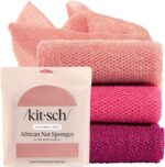 Kitsch African Net Sponge – Exfoliating Body Scrubber for Cleansing & Gentle Daily Exfoliation – Stretchable Bath Sponge for Hard-to-Reach Areas, Long-Lasting Shower Essential - Berry Pink, 3 Pcs - Image 2