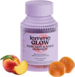 Lemme Glow Collagen Gummies for Thick Hair, Strong Nails & Healthy Skin with Multi-Collagen Peptides, Biotin, Trace Minerals, Zinc, Vitamins A, C & E, Dairy & Gluten Free, Peach Flavor, 60 ct. - Image 2